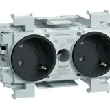 HAGER GS20119011 Kanalsteckdose Wago Winsta für C-Profil 2-fach, 45° | graphitschwarz