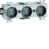 HAGER GS30019011 Kanalsteckdose Wago Winsta für C-Profil 3-fach | graphitschwarz