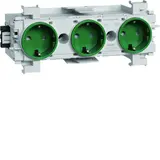 HAGER GS30016029 Kanalsteckdose Wago Winsta für C-Profil 3-fach | minzgrün