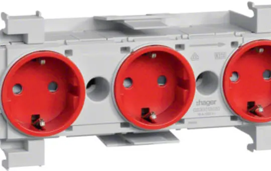 HAGER GS30013020 Kanalsteckdose Wago Winsta für C-Profil 3-fach | verkehrsrot