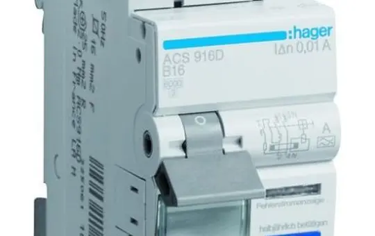 HAGER ACS916D FI/LS-Schalter Typ A B-Char. 10 mA 2-pol. 16 A, QuickConnect