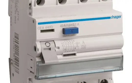 HAGER CEA440D FI-Schutzschalter 4-polig 100 mA Typ A 40 A