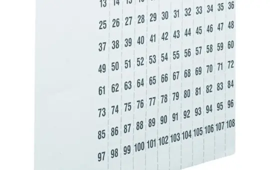 HAGER ZZ90C Beschriftungsbögen universZ 1-108