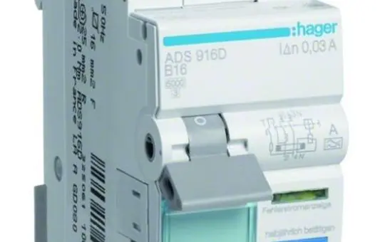 HAGER ADS916D FI/LS-Schalter Typ A B-Char. 30 mA 2-pol. 16 A, QuickConnect
