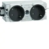 HAGER GS20109011 Kanalsteckdose Wago Winsta für C-Profil 2-fach, 45° gedreht | graphitschwarz