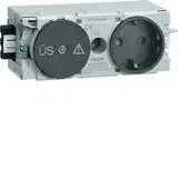 HAGER GS12009011 Kanalsteckdose Wago Winsta für C-Profil 1-fach, Überspannungsschutz | graphitschwarz