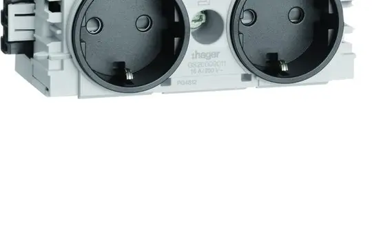 HAGER GS20009011 Kanalsteckdose Wago Winsta für C-Profil 2-fach | graphitschwarz