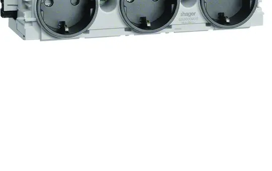 HAGER GS30009011 Kanalsteckdose Wago Winsta für C-Profil 3-fach | graphitschwarz