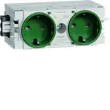 HAGER GS20006029 Kanalsteckdose Wago Winsta für C-Profil 2-fach | minzgrün