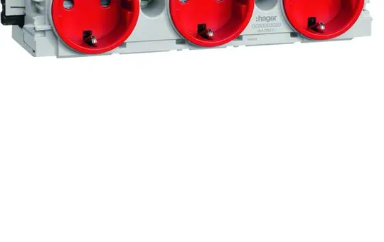HAGER GS30003020 Kanalsteckdose Wago Winsta für C-Profil 3-fach | verkehrsrot