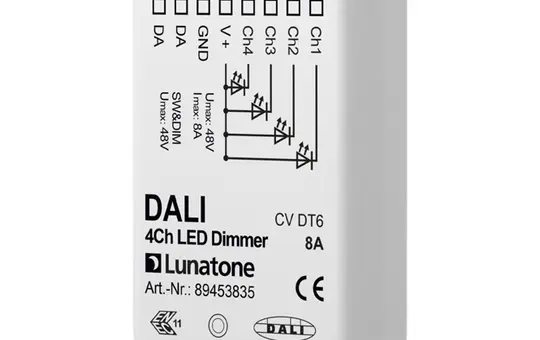LUNATONE 89453835 DALI-LED-Dimmaktor CV DT6 UP 4-fach, 8 A