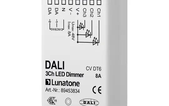 LUNATONE 89453834 DALI-LED-Dimmaktor CV DT6 UP 3-fach, 8 A