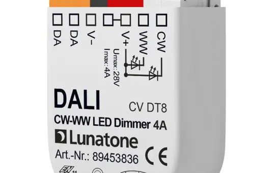 LUNATONE 89453836 DALI-LED-Dimmaktor CV DT8 UP TW, 4 A