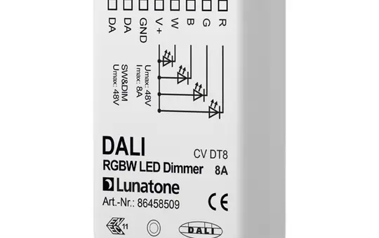 LUNATONE 86458509 DALI-LED-Dimmaktor CV DT8 UP RGBW, 8 A