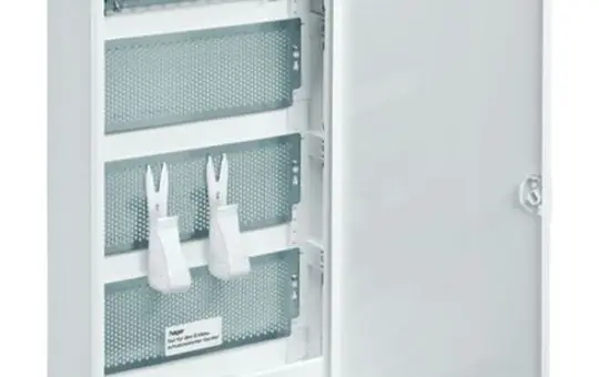 HAGER VA48NW Kleinverteiler Volta Multimedia Aufputz 4-reihig, mit geschlitzter Stahlblechtür