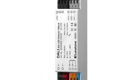 LUNATONE 89453846-700GM DALI-LED-Dimmer 700 mA DT6, gem. - 3-fach