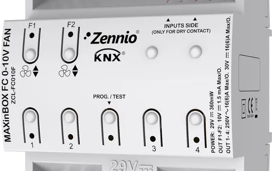 ZENNIO ZCL-FC010F KNX-Fan-Coil-Aktor 4-fach