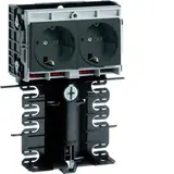 HAGER SL201159409011 Geräteträger-Technikteil SCHUKO-Steckdose, 2-fach | graphitschwarz | 20x115 mm