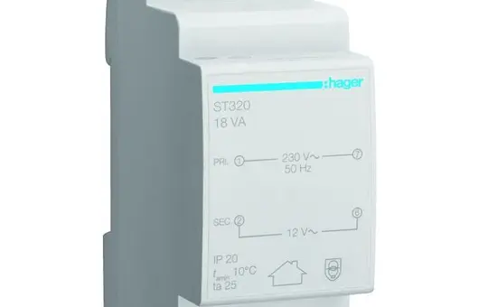 HAGER ST320 Sicherheitstrafo 12 V AC 18 W