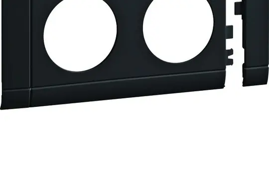 HAGER GB080209011 Modularblende für Steckdosen 2-fach, 80 mm, Kunststoff halogenfrei | graphitschwarz