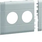 HAGER GB12020K7035 Modularblende für Steckdosen 2-fach, 120 mm, Kunststoff halogenfrei | lichtgrau