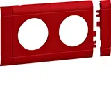 HAGER GB080203020 Modularblende für Steckdosen 2-fach, 80 mm, Kunststoff halogenfrei | rot