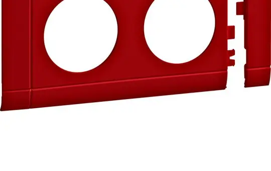 HAGER GB080203020 Modularblende für Steckdosen 2-fach, 80 mm, Kunststoff halogenfrei | rot