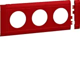 HAGER GB080303020 Modularblende für Steckdosen 3-fach, 80 mm, Kunststoff halogenfrei | rot