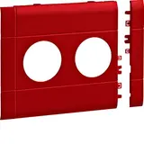 HAGER GB120203020 Modularblende für Steckdosen 2-fach, 120 mm, Kunststoff halogenfrei, für BRA/S | rot