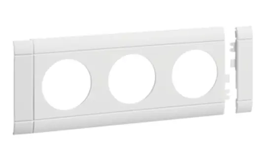 HAGER GB080309016 Modularblende für Steckdosen 3-fach, 80 mm, Kunststoff halogenfrei | verkehrsweiß