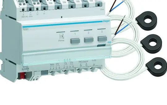 HAGER TE332 KNX easy Messwertgeber 3-fach, inkl. Wandler