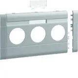 HAGER GB120317035 beschr. Modularblende für Steckdose 3-fach, 120 mm, Kunststoff halogenfrei, für BRA/S | lichtgrau