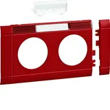 HAGER GB080213020 beschr. Modularblende für Steckdose 2-fach, 80 mm, Kunststoff halogenfrei | rot