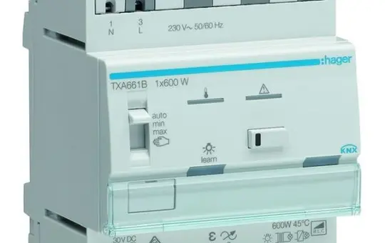 HAGER TXA661B Dimmaktor KNX easy 1-fach, 600 W