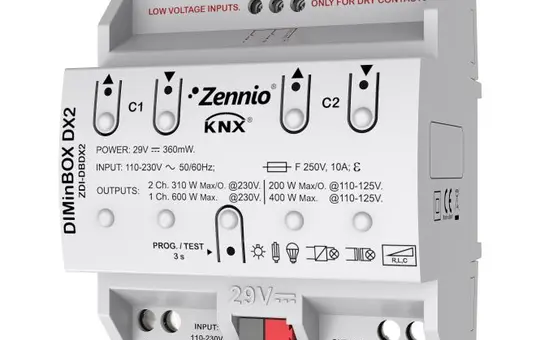 ZENNIO ZDI-DBDX2 KNX-Dimmaktor REG 2-fach