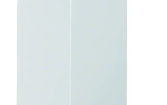 HAGER L92887035 tehalit Brüstungskanal-Außeneck-Abdeckung 120 mm, Kunststoff | lichtgrau