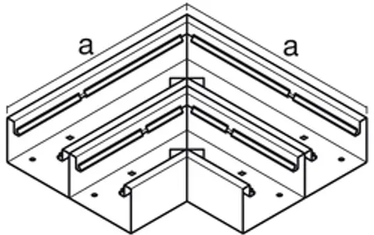 HAGER BRS652105D7035 tehalit Brüstungskanal-Flachwinkel 2x80 mm, Stahlblech | lichtgrau | 68x210 mm