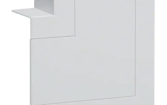 HAGER BR651305H9016 tehalit Brüstungskanal-Flachwinkel 80 mm, Kunststoff halogenfrei | verkehrsweiß | 65x130 mm