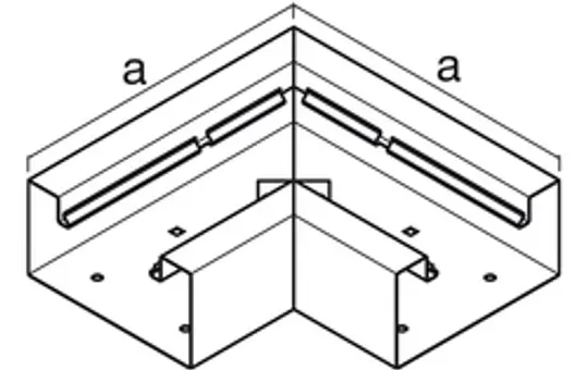HAGER BRS851705VERZ tehalit Brüstungskanal-Flachwinkel 80 mm, integriert, Stahlblech | verzinkt | 83x170 mm