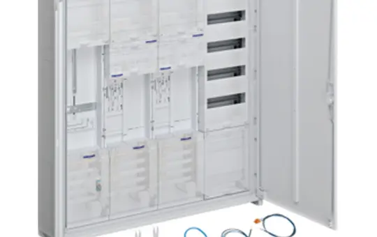 HAGER ZB34SET25LK Komplettschrank 4 Felder, 2 ZP + 1 SG, BKE-I, APZ | 1100 mm