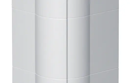 HAGER BR651303H9016 tehalit Brüstungskanal-Außeneck einst. 80 mm, Kunststoff halogenfrei | verkehrsweiß | 65x130 mm