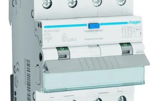 HAGER ADX416D FI/LS-Schalter Typ A B-Char. 30 mA 4-pol. 16 A