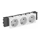 OBO BETTERMANN 6120382 SCHUKO-Steckdose Modul 45 connect 3-fach, Berührungsschutz | reinweiß