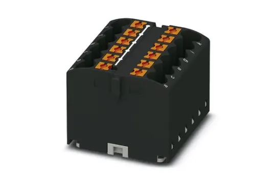 PHOENIX 3273430 Verteilerblock PTFIX für Klebemontage 12-fach | schwarz | 2,5 mm²