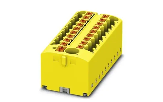 PHOENIX 3273510 Verteilerblock PTFIX für Klebemontage 19-fach | gelb | 2,5 mm²