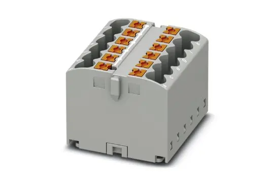 PHOENIX 3273416 Verteilerblock PTFIX für Klebemontage 12-fach | grau | 2,5 mm²