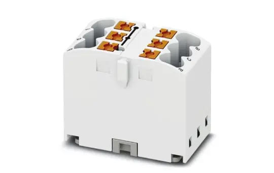 PHOENIX 3273406 Verteilerblock PTFIX für Klebemontage 6-fach | weiß | 2,5 mm²