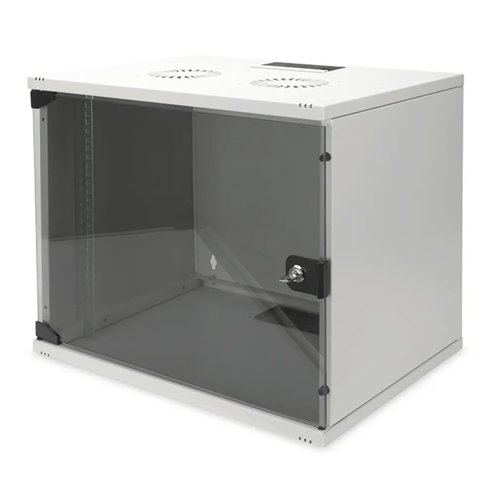 DSIT 9HE Netzwerkschrank 19 Zoll - Wandmontage Serverschrank Mit Glastür 600x450x500mm