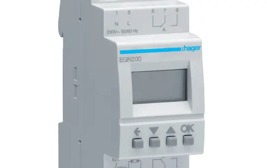 HAGER EGN200 Digitale Multifunktionszeitschaltuhr 2 Kanäle