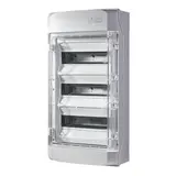 F-TRONIC 7270007 Aufputz-Feuchtraum-Verteiler IP65 3-reihig, Belüftungssystem, PC